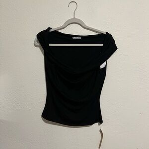 Reformation Black Draped Cowl Neck Camisole